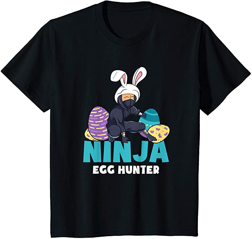 Kids Easter Bunny Ninja Egg Hunter Easter Day Cute Toddler Boy T-Shirt