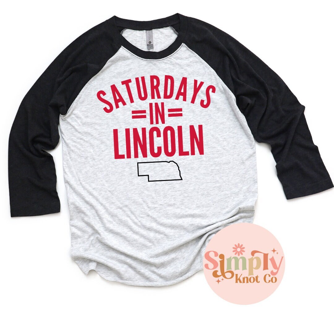 Saturdays in Lincoln Nebraska Raglan Shirt, Nebraska Shirt for Women, Nebraska Crewneck, Lincoln NE Shirt, Nebraska Gift, Nebraska Tee