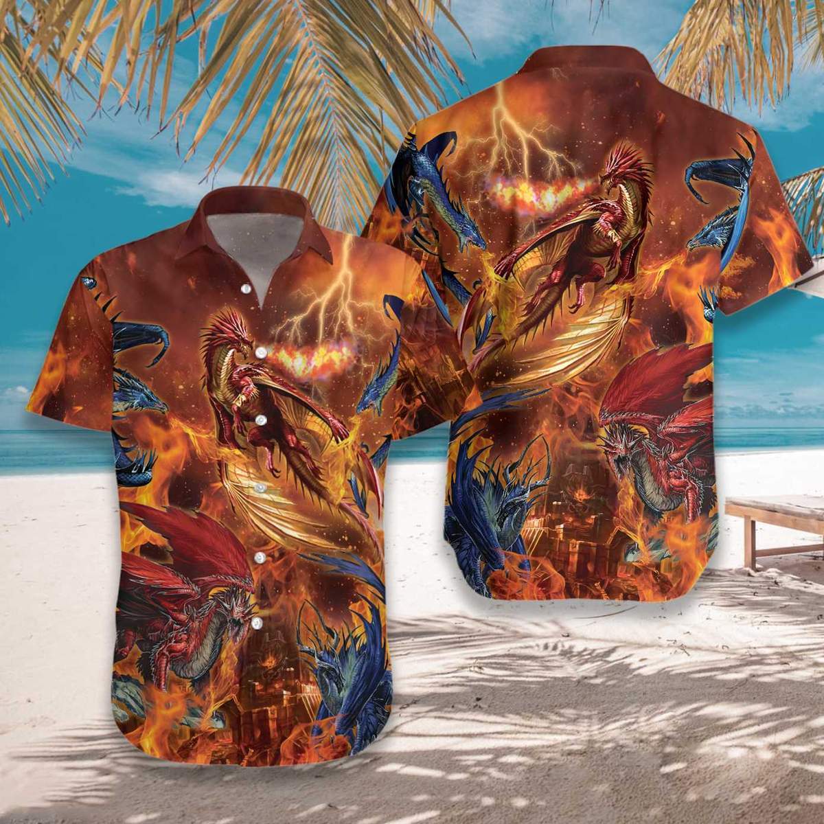 Shape Of Fire Dragons Hawaii Shirt For Men Women Ha88234