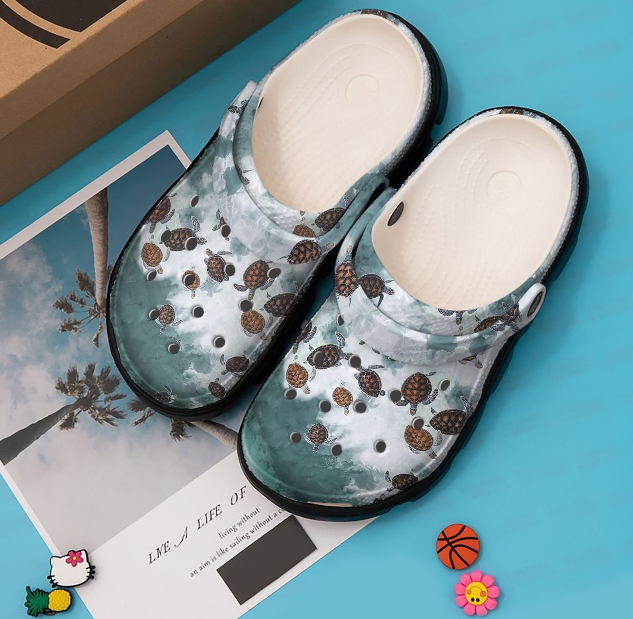 Sea Turtle Personalized Clog, Custom Name, Text, Color, Number Fashion Style For Women, Men, Kid, Print 3D Sea Turtle In The Water