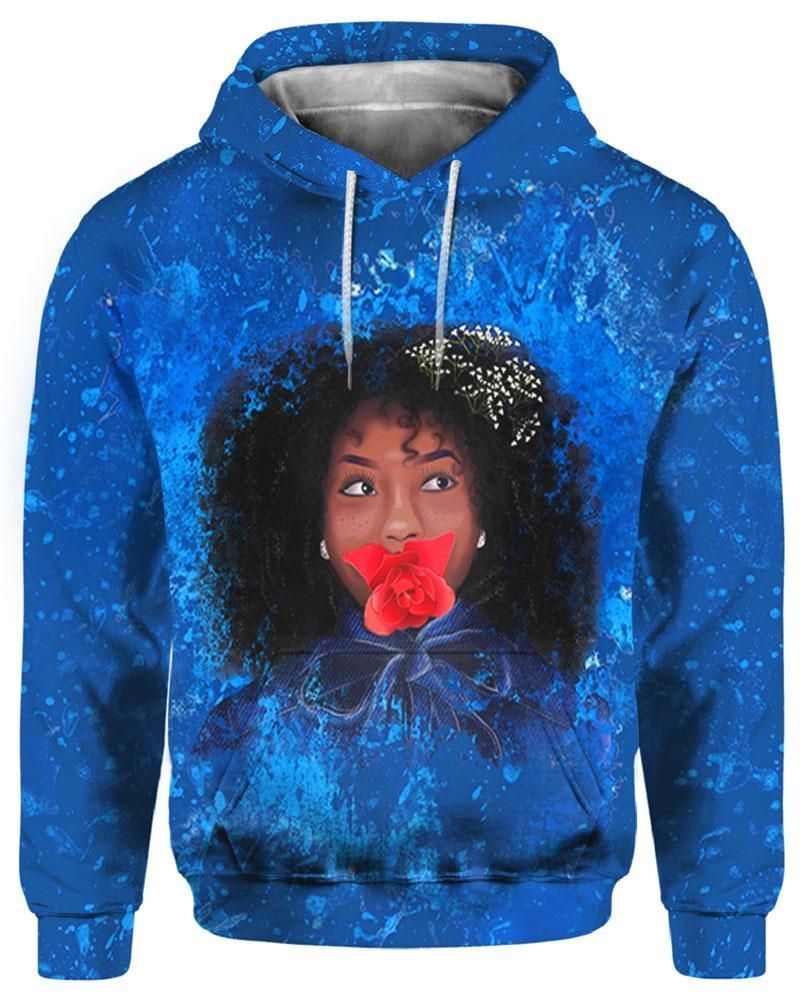 Rosy Atractive Afro Black Girl 3D Printed Sublimation Hoodie Hooded Sweatshirt Comfy Soft And Warm For Men Women S to 5XL CTC15011047