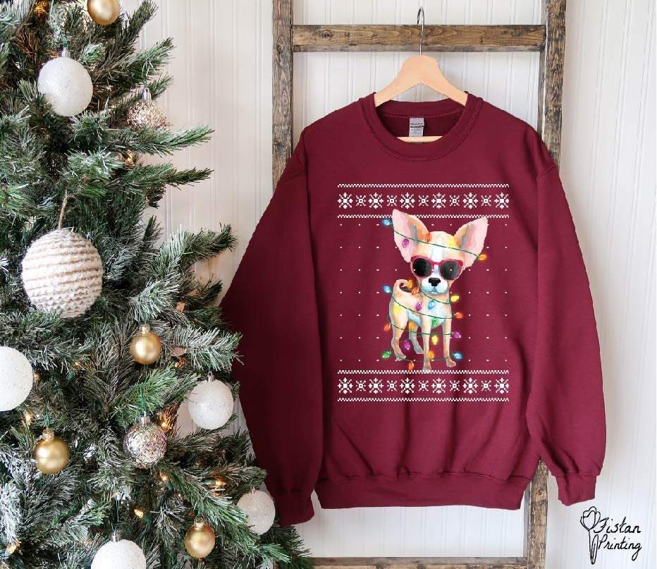 Christmas Chihuahua Sweatshirt,Woofy Christmas Sweater,Merry Christmas,Christmas,Dog Lover Sweater,Animal Lover Gift,Christmas Gift,Gift