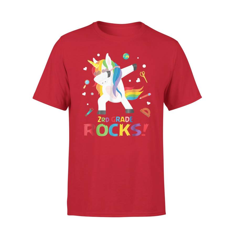 2nd Second Grade Rocks Dabbing Unicorn Back To School T-shirt