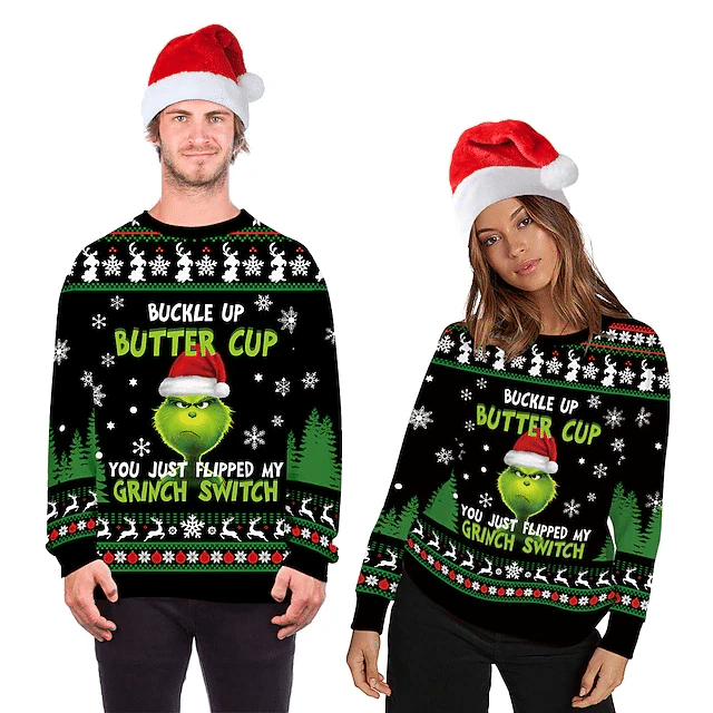 The Grinch Christmas 3D Ugly Thicken Sweaters Gingri22