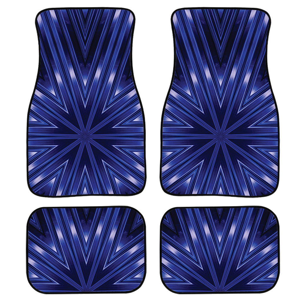 Blue Kaleidoscope Print Front And Back Car Floor Mats, Front Car Mat