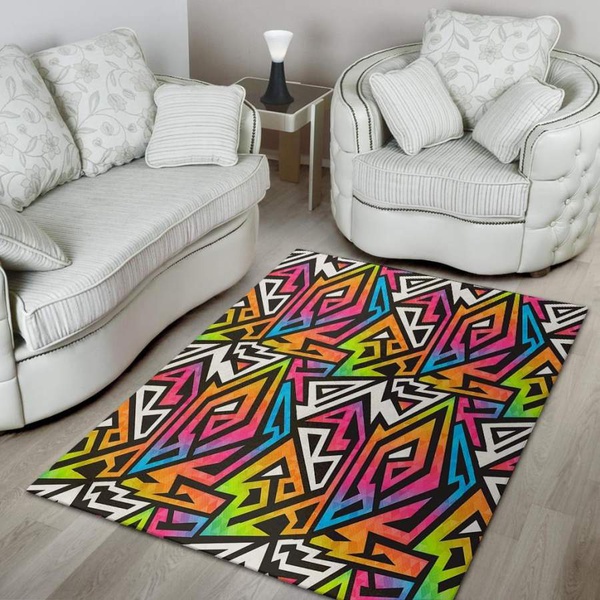 Graffiti Geometric Abstract Area Rug