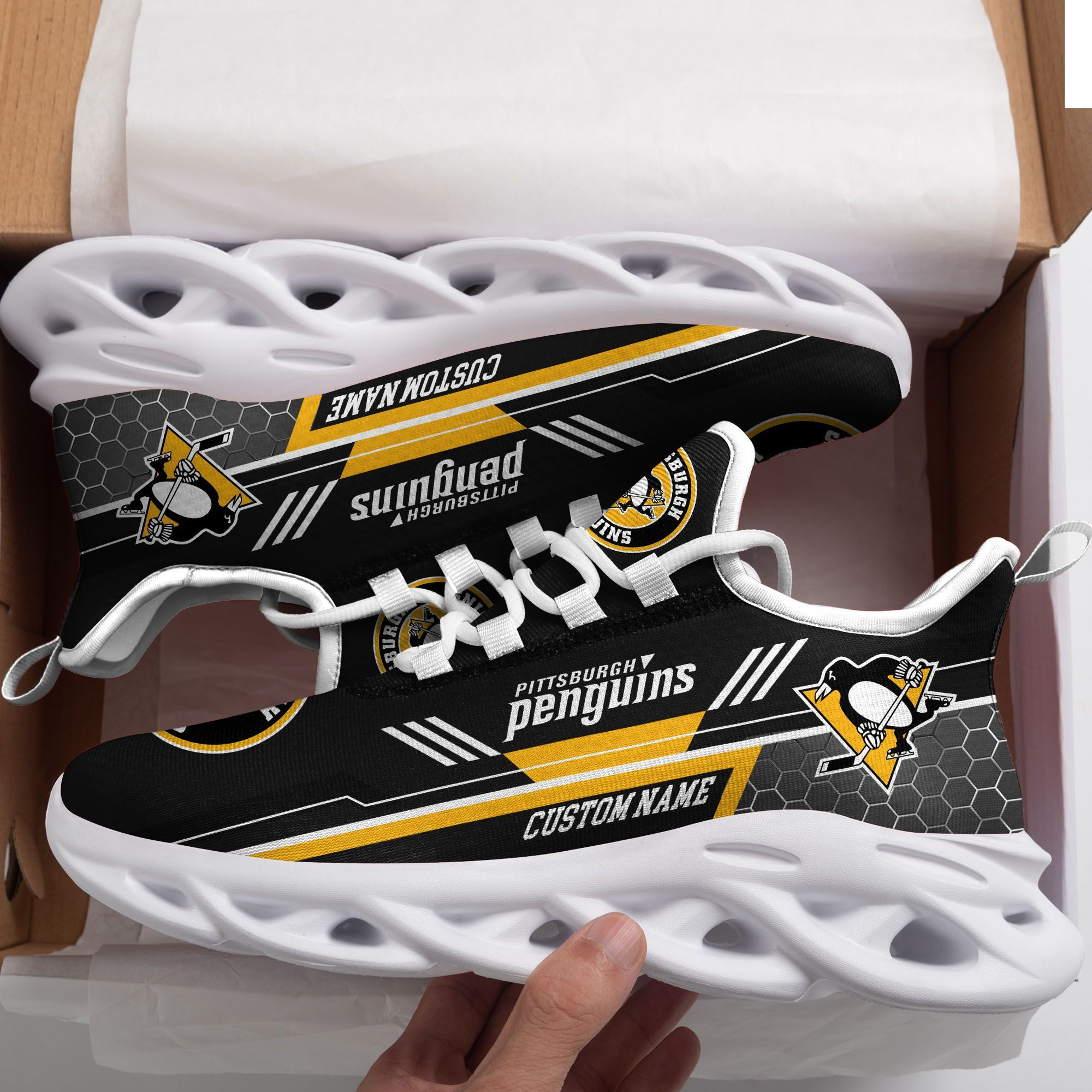 Pittsburgh Penguins Custom Personalized Max Soul Sneakers Running Sports Shoes For Men Women Football Fan Football Fan