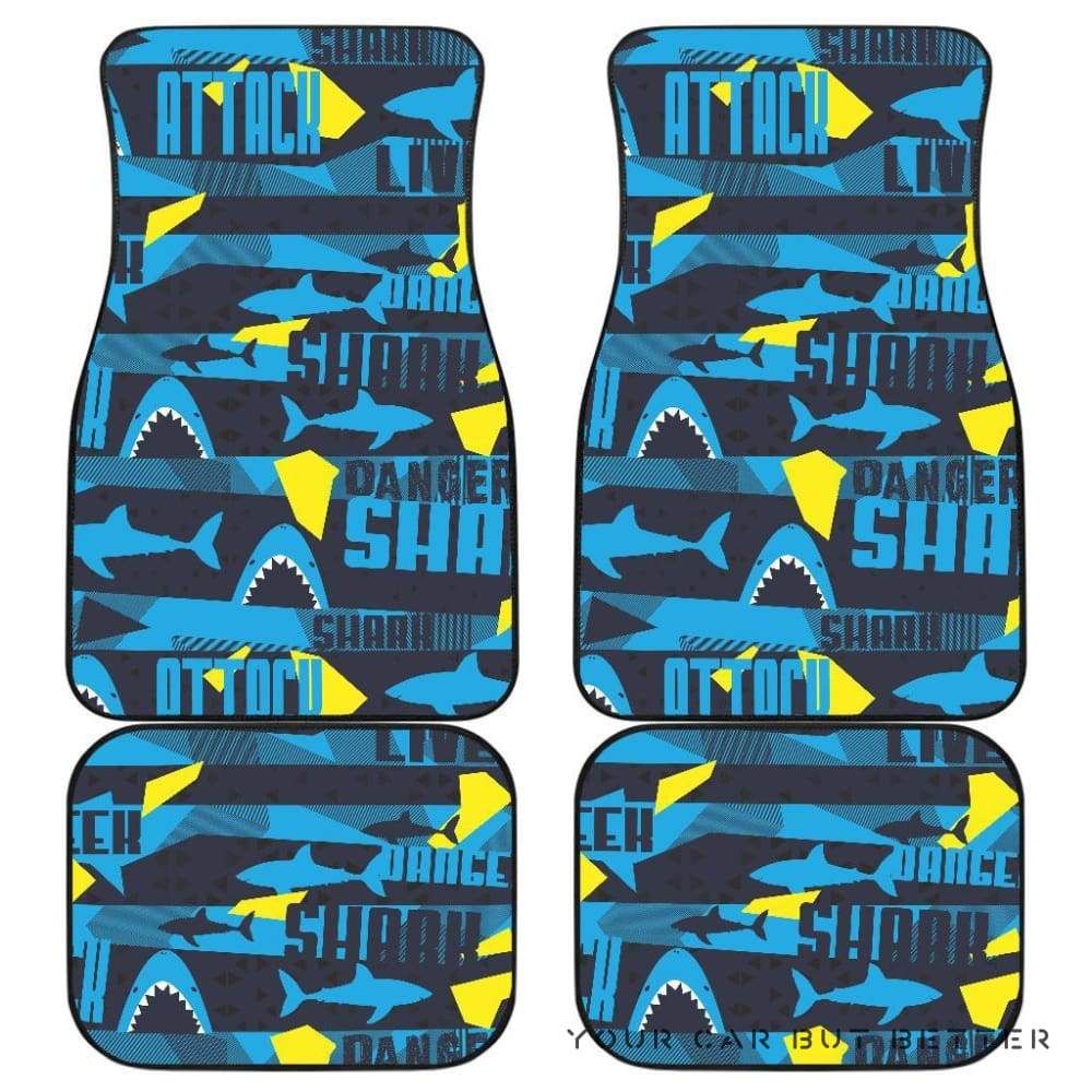 Shark Dangerous Front And Back Car Mats 045109 Personalized Car Seat Floor Mat Custom Print