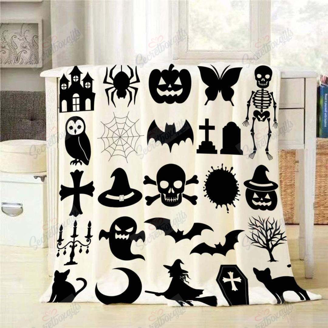 Halloween Black Icons Gs-Cl-Kc0707 Fleece Blanket