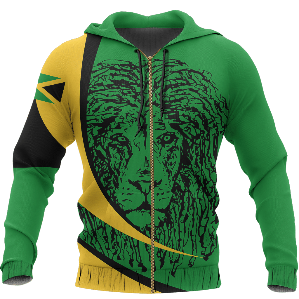 Viticstoreac Jamaica Lion Arch Style Unisex 3D Zip Hoodie All Over Print Hzajc