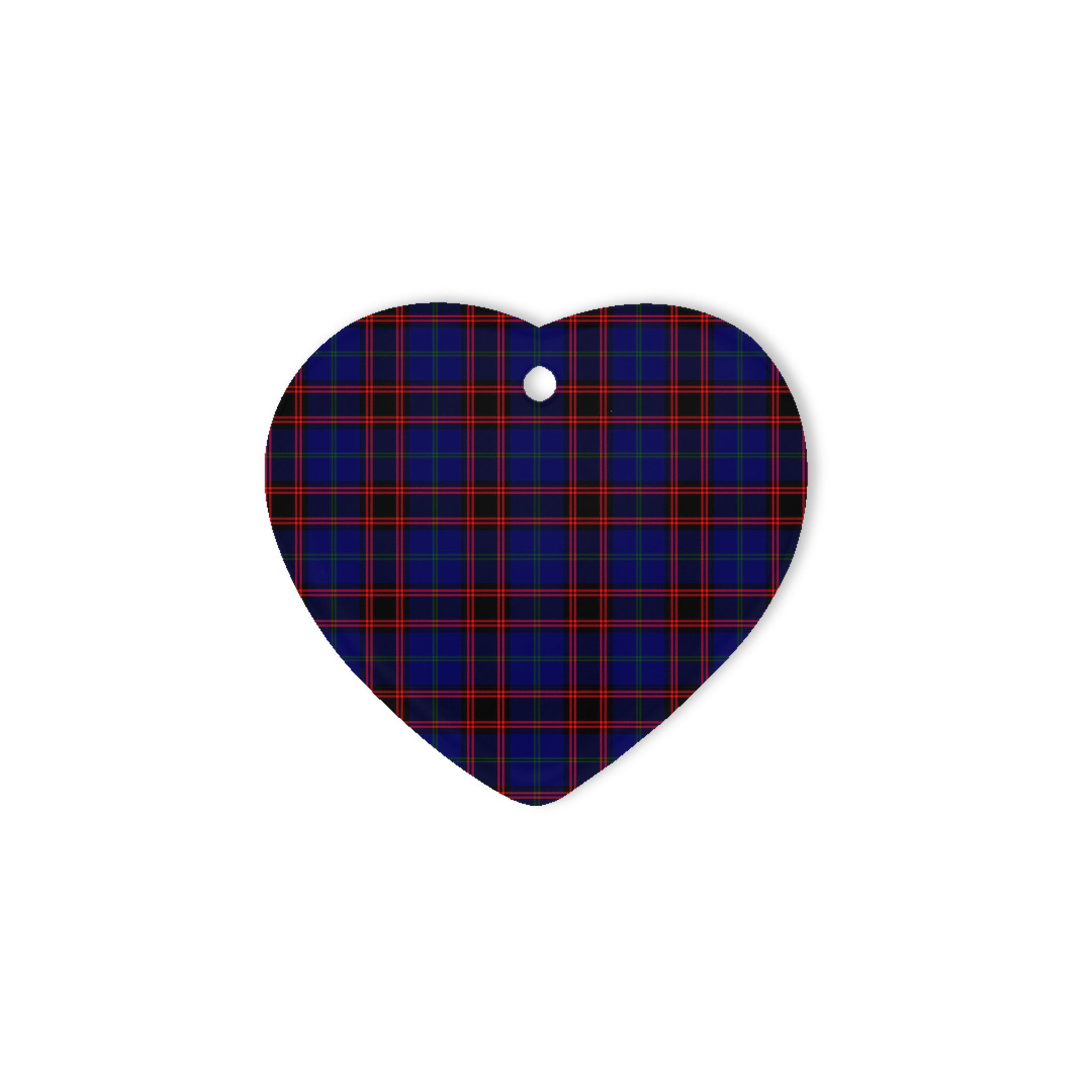 Wedderburn Tartan Heart Ornaments, Christmas Tree Ornament, Plaid Christmas Ornaments, Ceramic Heart Christmas Tree Decoration