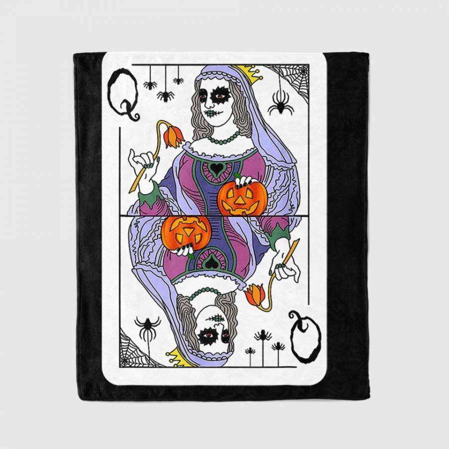 King Queen Matching Halloween Couple Funny Adult Him Her Blanket Personalized Fleece Blanket Halloween Gifts