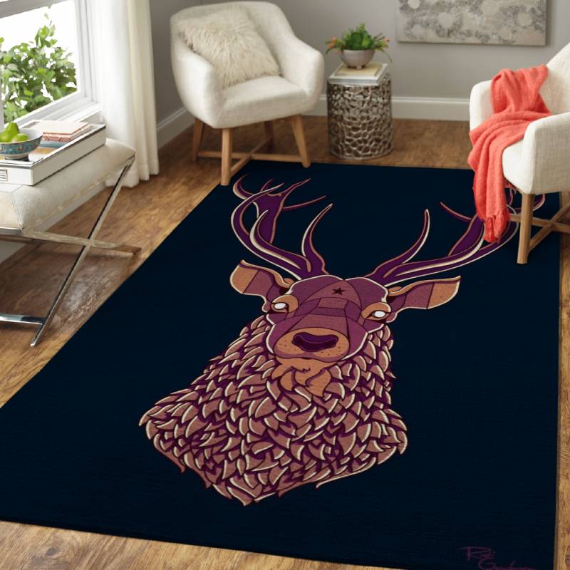 The Night Deer – Animals Area Rug Carpet