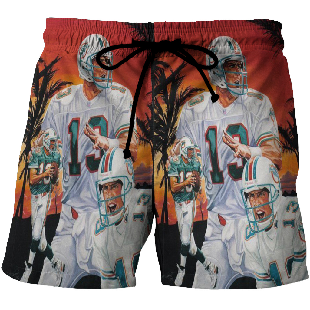 Miami Dolphins Dan Marino2 3D All Over Print Summer Beach Hawaiian Short