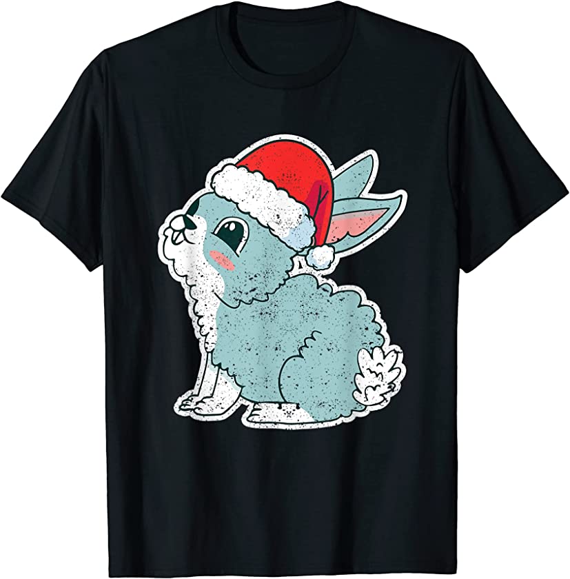 Cute Santa Claus Hat Bunny Xmas PJs Merry Christmas Pajamas T-Shirt