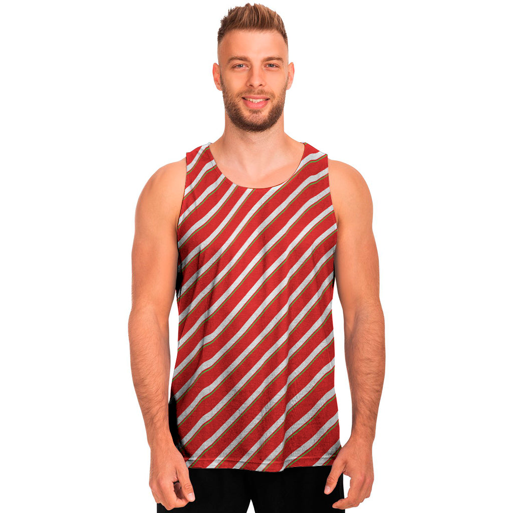 Candy Cane Stripe Pattern Print Men’S Tank Top