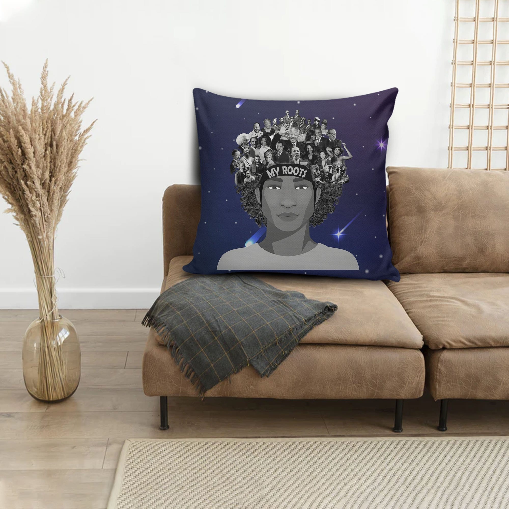 African American Throw Pillows Afro Male My African Roots Square Throw Pillow Afrocentric Decorative Pillows