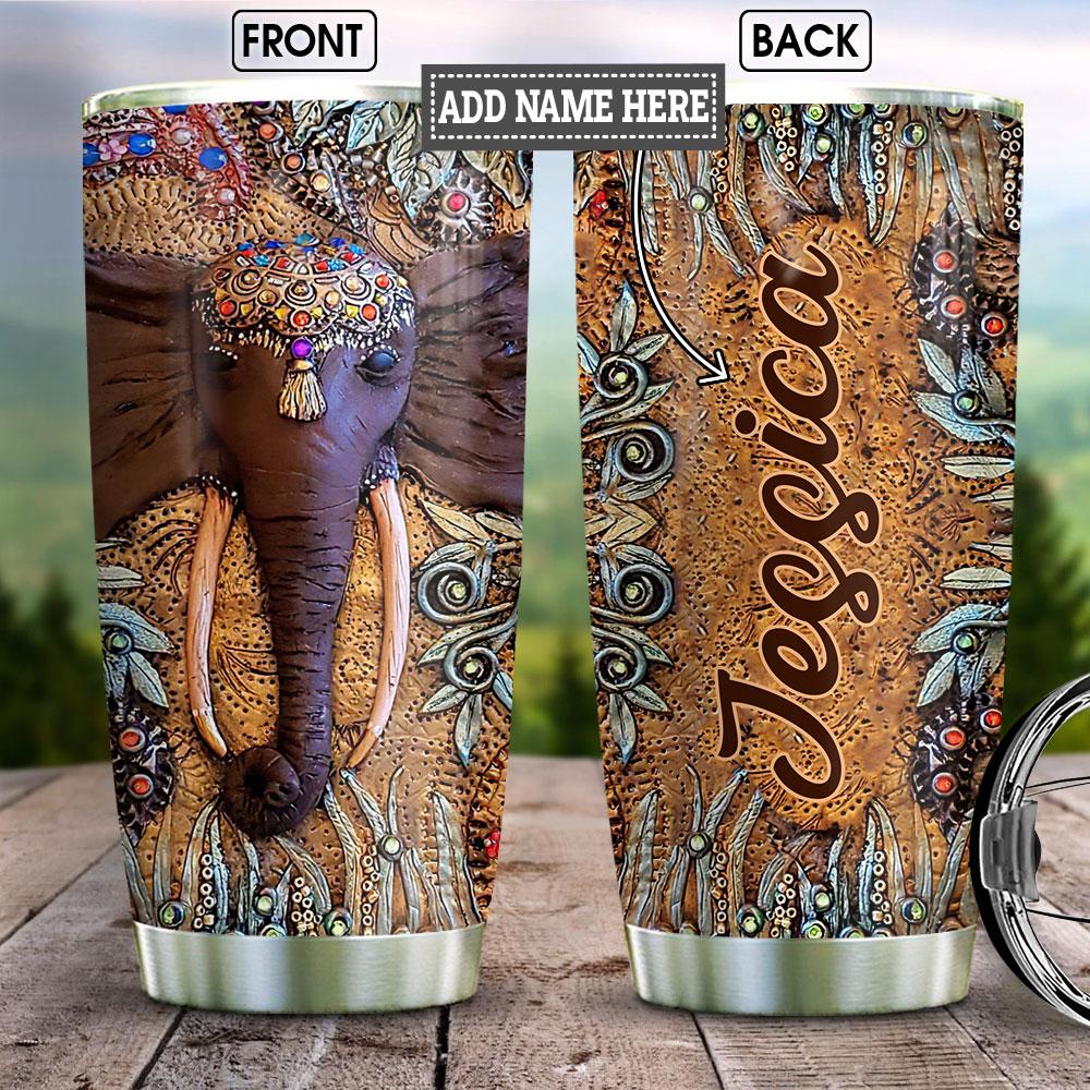 Personalized Elephant Wooden Style BGMZ0304006Z Stainless Steel Tumbler