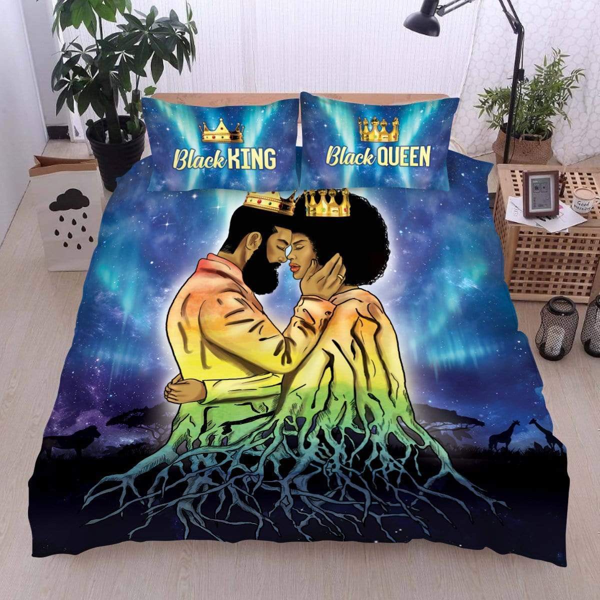 Greek Life Bedding Set – Custom Black King And Queen Root Duvet Cover & Pillow Cases