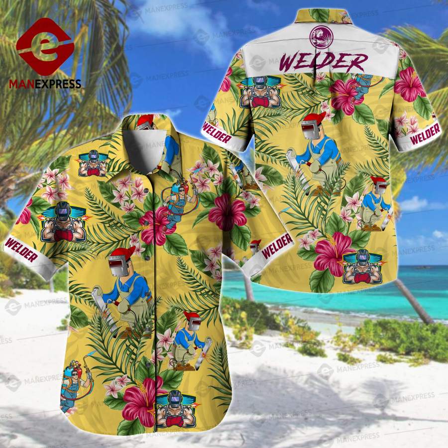 Welder Printed Hawaiian Shirt Ha47375