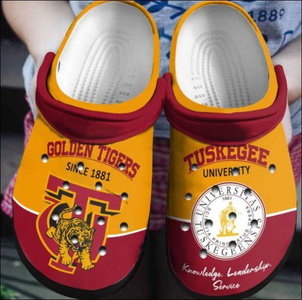 Tuskegee University Golden Tiger Crocs Crocband Clog Comfortable For Mens Womens Classic Clog Water Shoes