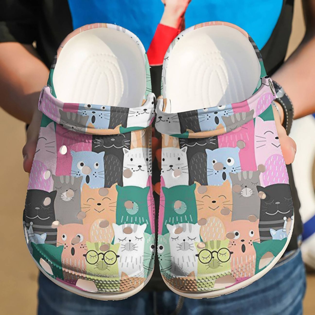 Cat Personalized Clog, Custom Name, Text Colorful Cats, Fashion Style For Women, Men, Kid, Print 3D