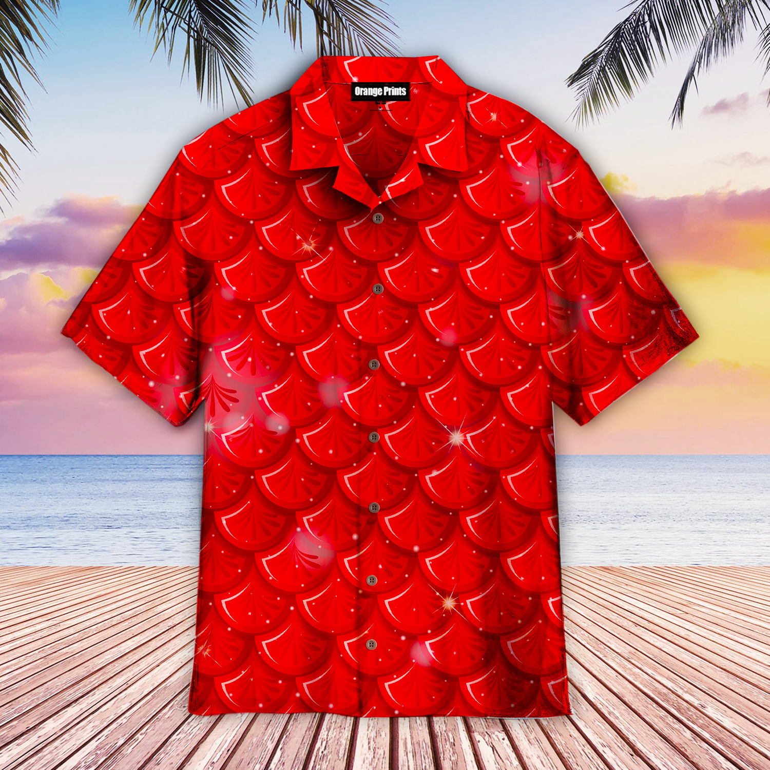 Red Mermaid Scales Aloha Hawaii Shirts For Men Women Ha2915