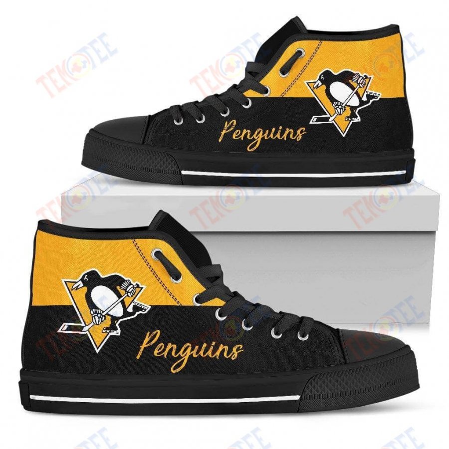 Mens Womens Pittsburgh Penguins High Top Shoes Divided Colours Stunning TMT240