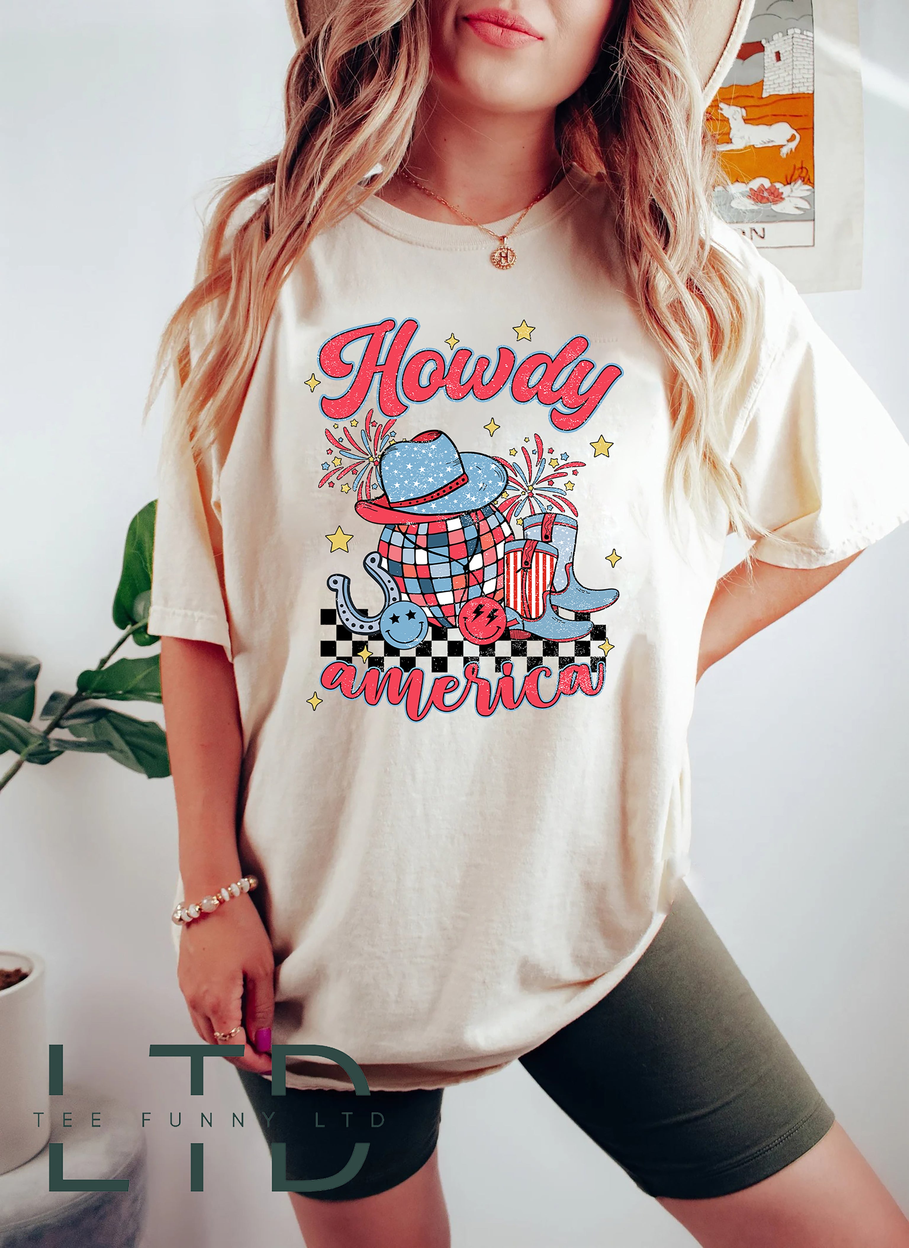 Howdy America Shirt, 4Th Of July Shirts, Western Usa T-Shirt, Funny Independence Day Shirt, Western Patriotic Tee, Country 4Th Of July