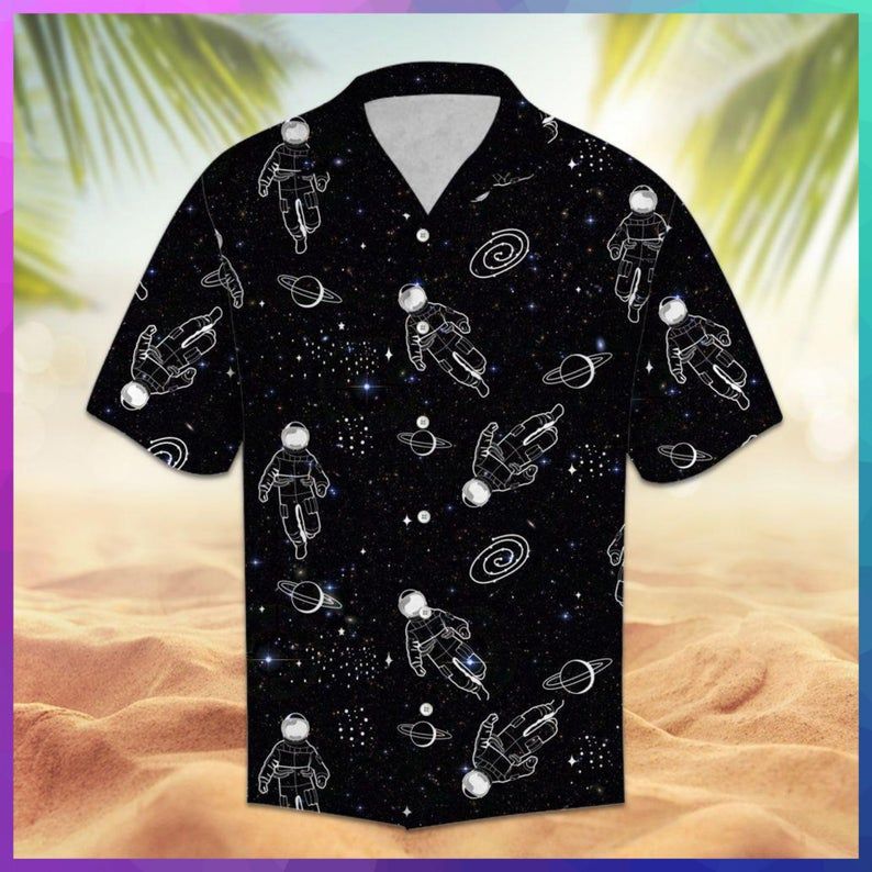 Astronaut Galaxy Black Unique Design Hawaii Shirt Ha11501