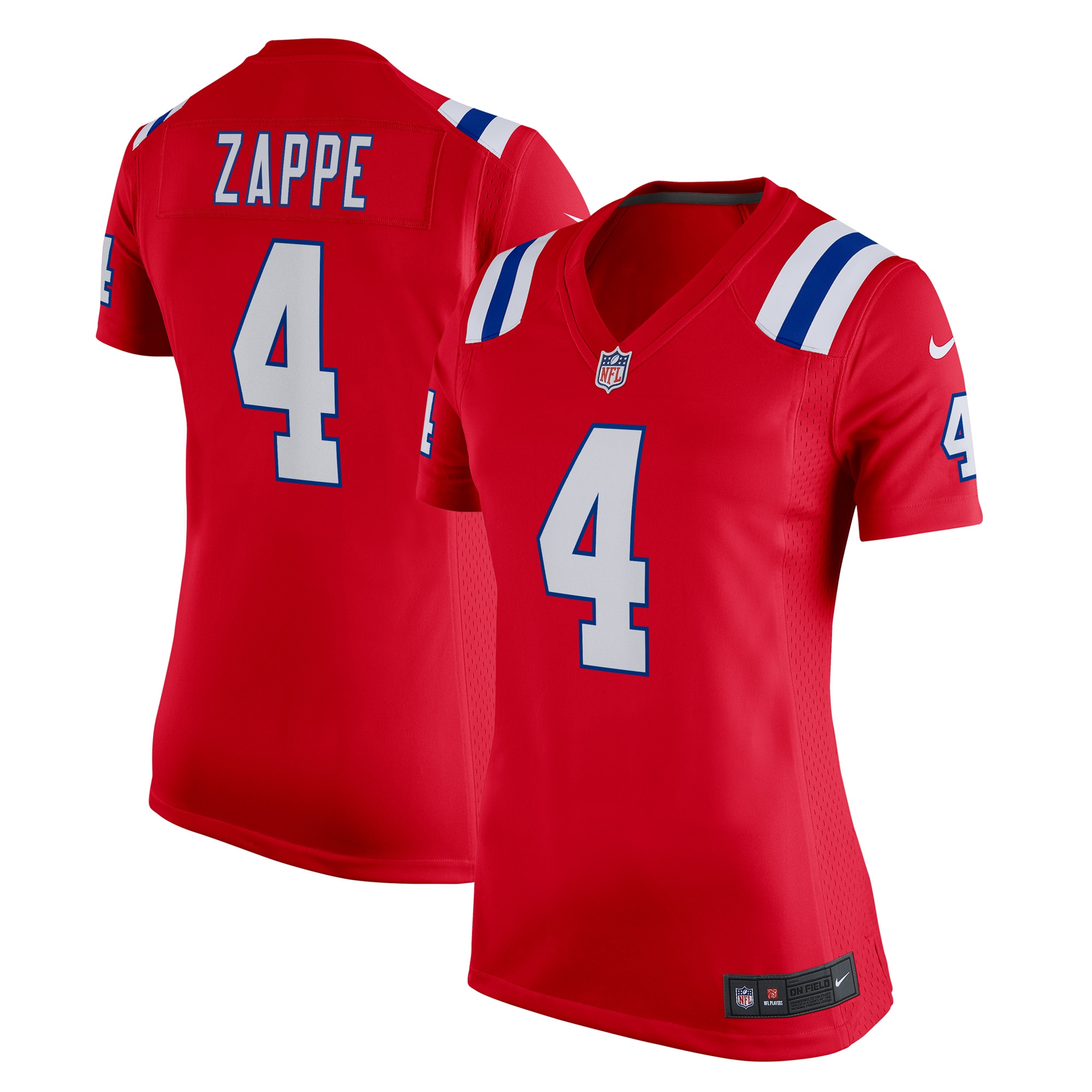 Women’s New England Patriots Bailey Zappe Red Alternate Game Player Jersey