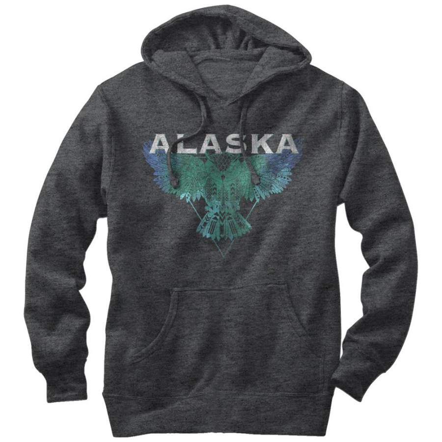 Lost Gods Men’s Alaskan Owl  Lightweight Hoodie Charcoal Heather