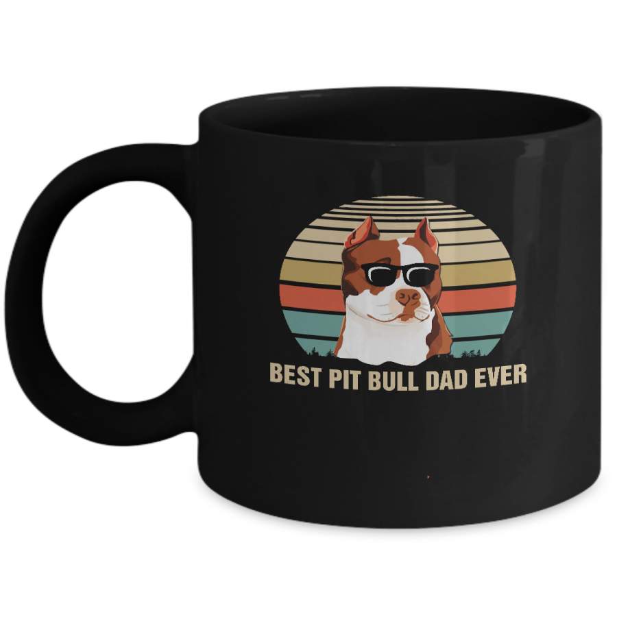 Vintage Pitbull Dad Gifts Best Pit bull Dad Ever Mug