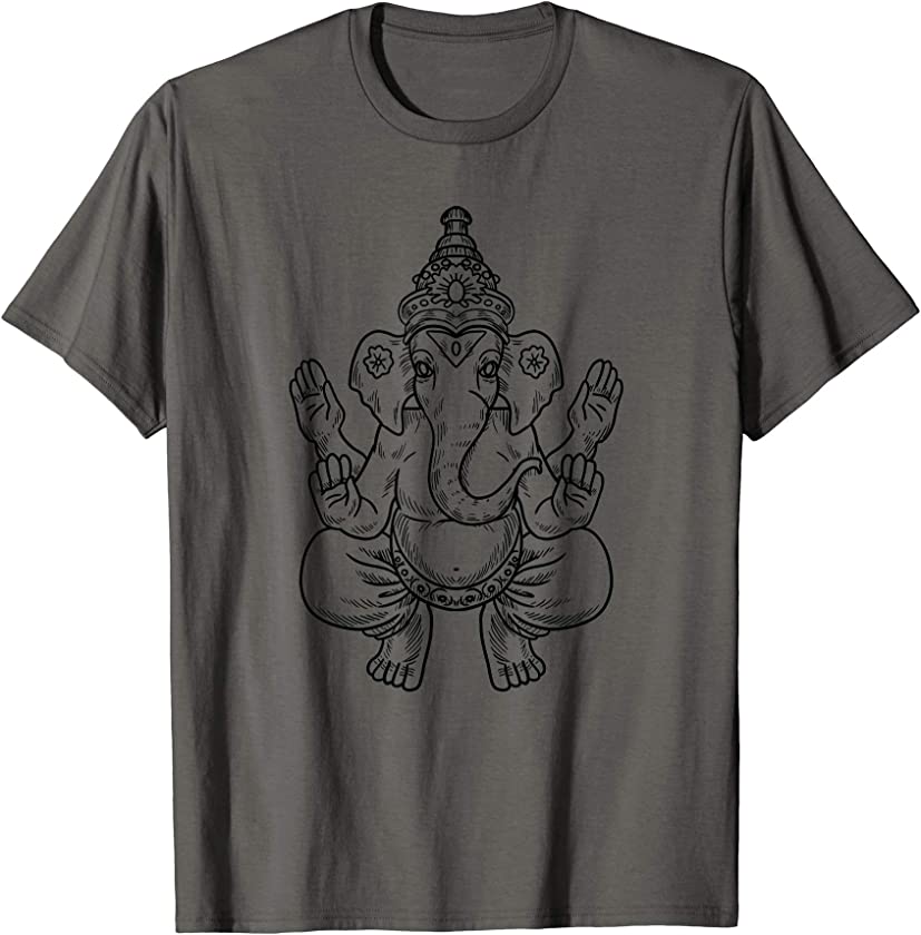 Ganesh God Pixels Elephant Indian Animal Yoga Hindu Gift T-Shirt