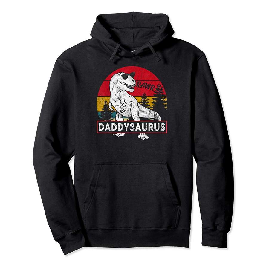 Vintage Daddysaurus Shirt Daddy Saurus Dinosaur Gift Dad Men Hoodie Premium Tee