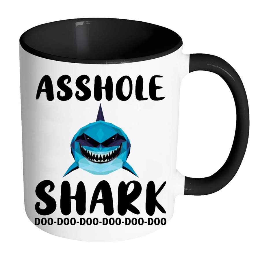 Asshole Shark Doo Doo Doo – Full-Wrap Coffee Colors Accent Mug