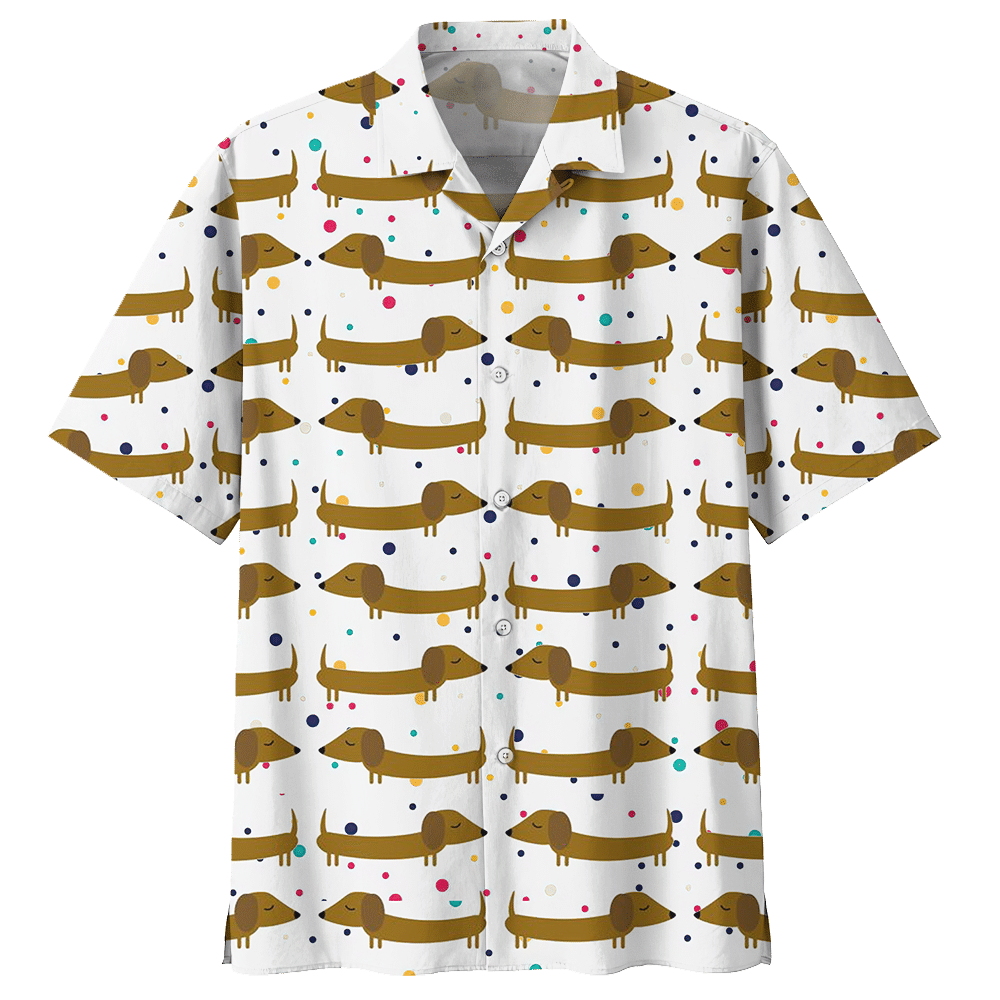 Dachshund White Unique Design Unisex Hawaii Shirt For Men And Women Ha111675