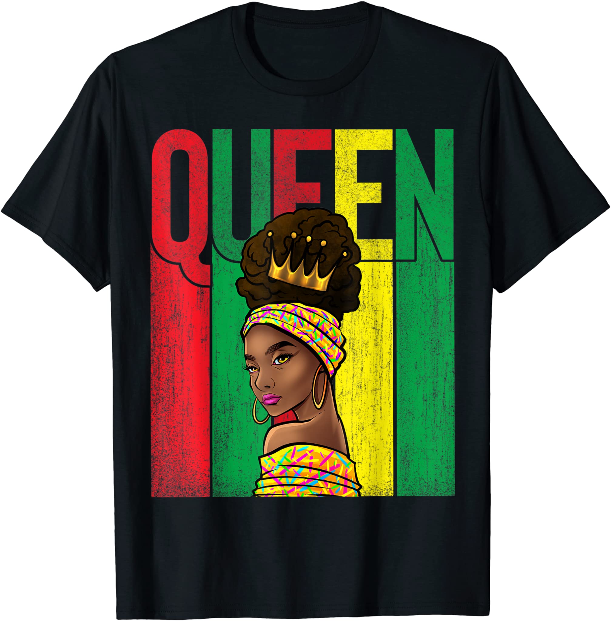 Vintage Black Queen Melanin African Black History Month T-Shirt