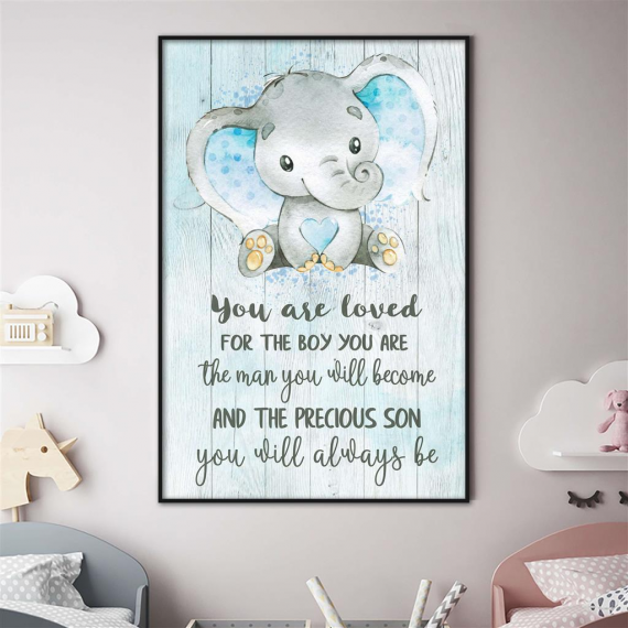 Baby Boy Elephant Be Happy Canvas Art And Poster Cm