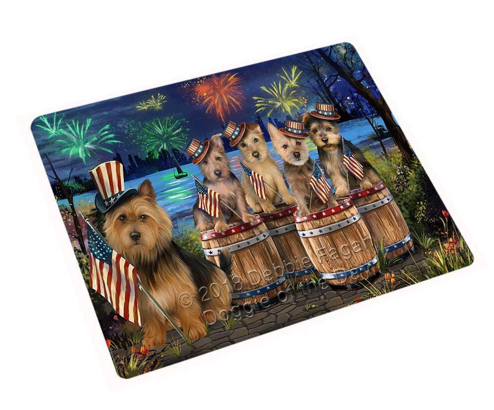 4Th Of July Independence Day Fireworks Australian Terriers At The Lake Blanket Blnkt75162