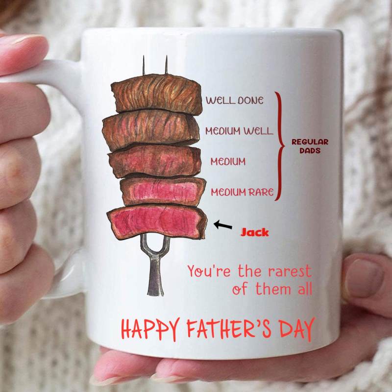 Personalized Funny Bbq Mug For Dad, You’Re The Rarest Of Them All Funny Mug For Dad