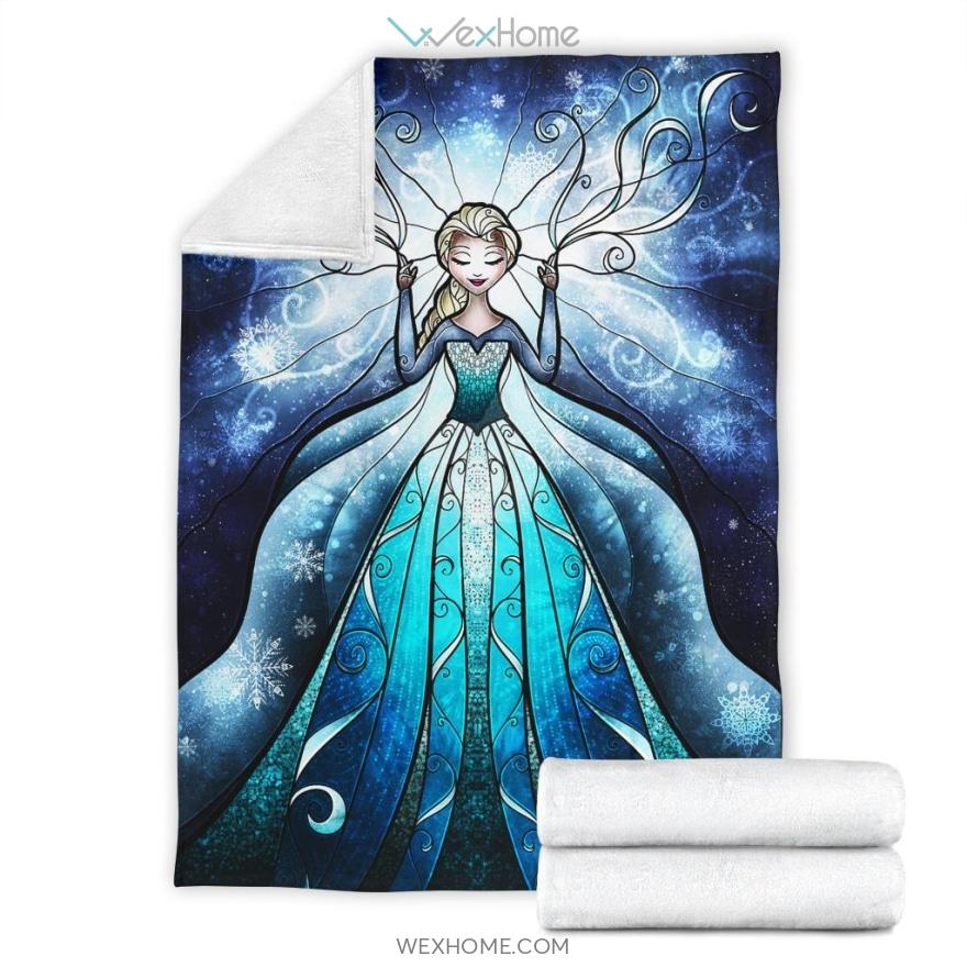 Colorful Glasses Elsa Power Frozen Premium Blanket