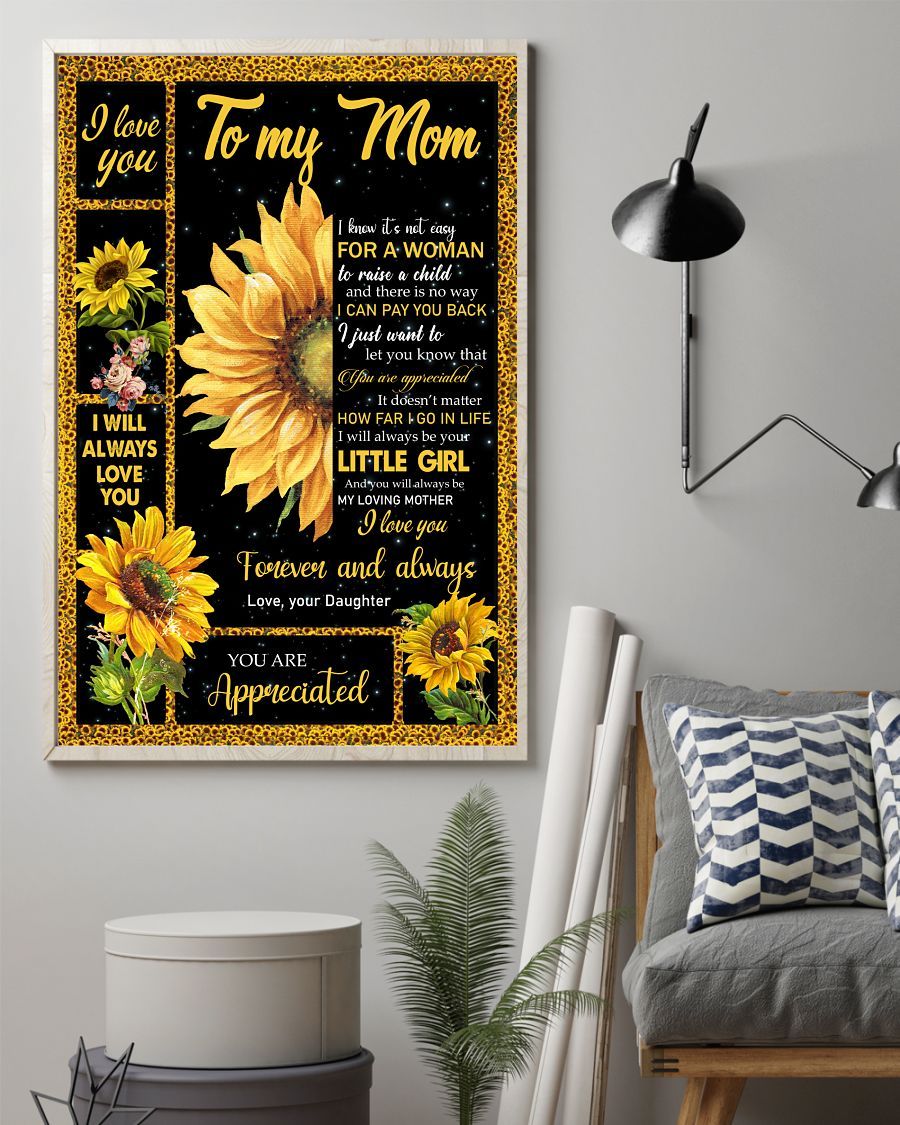 I Love You Forever And Always Canvas And Poster, Mother’S Day Greetings, Mother’S Day Gift From Daughter To Mom, Warm Home Decor Wall Art Visual Art