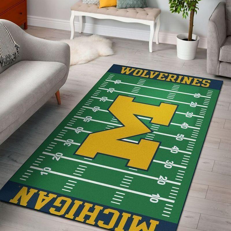 Michigan Wolverines Home Field Area Rug Football Team Logo Carpet Living  Room Rugs Floor Decor F102117