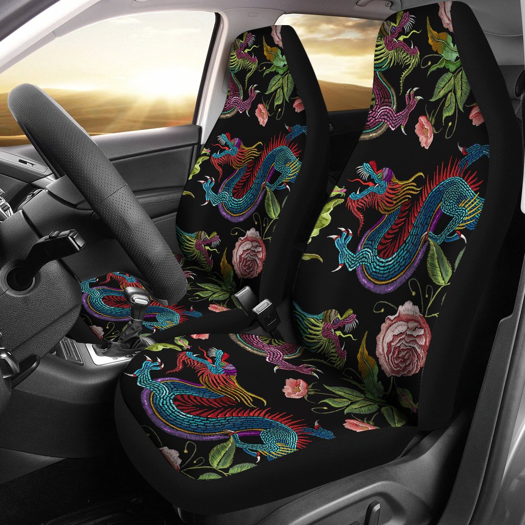 Dragons Flower Pattern Universal Fit Car Seat Covers