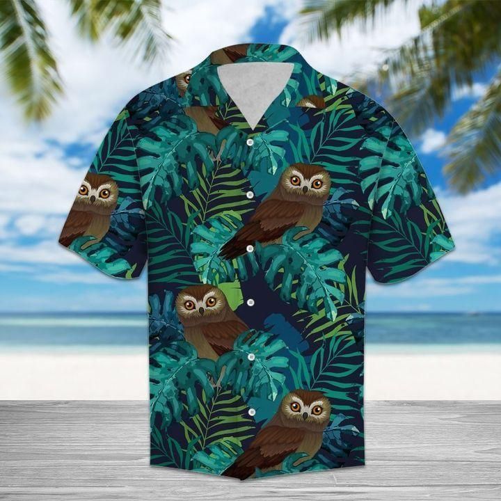 Tropical Owl Hawaii Shirt White Men Women Beach Wear Short Sleeve Set Ha27718