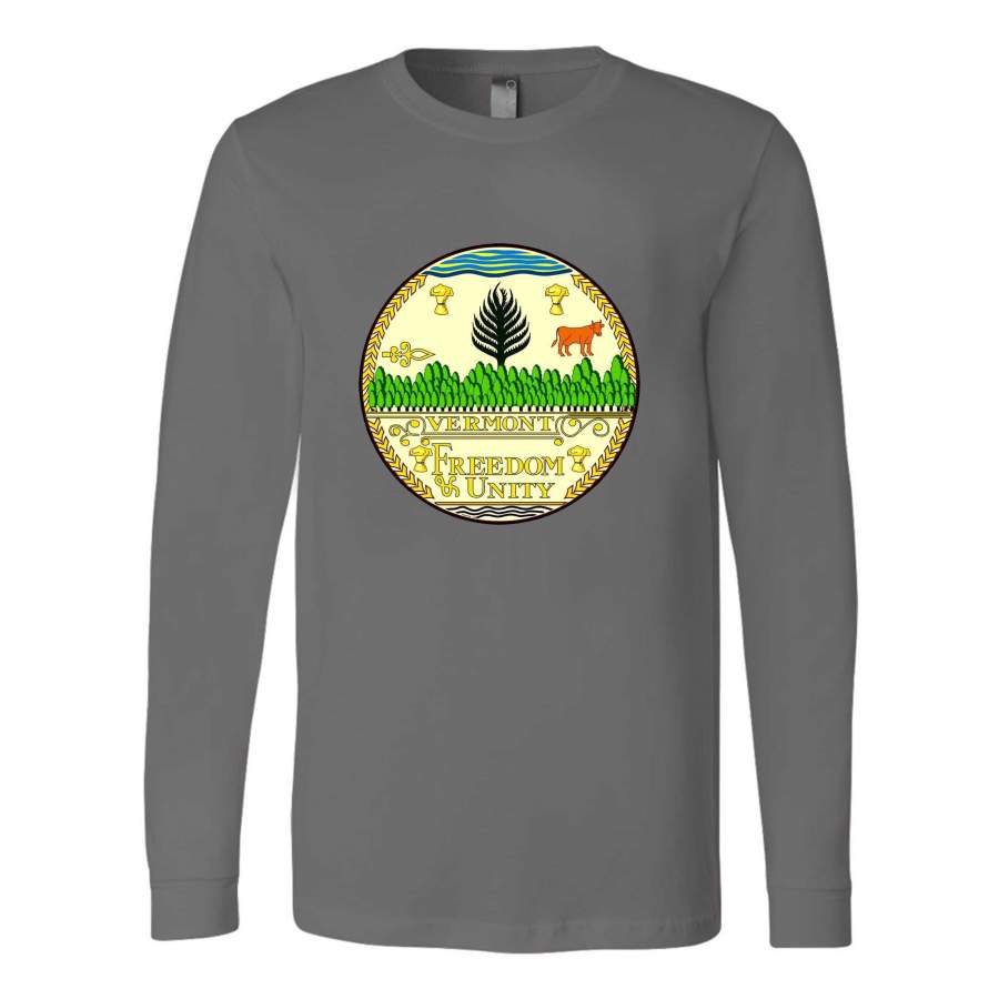 Vermont State Seal Vintage Style Soft Retro New England Long Sleeve T-Shirt