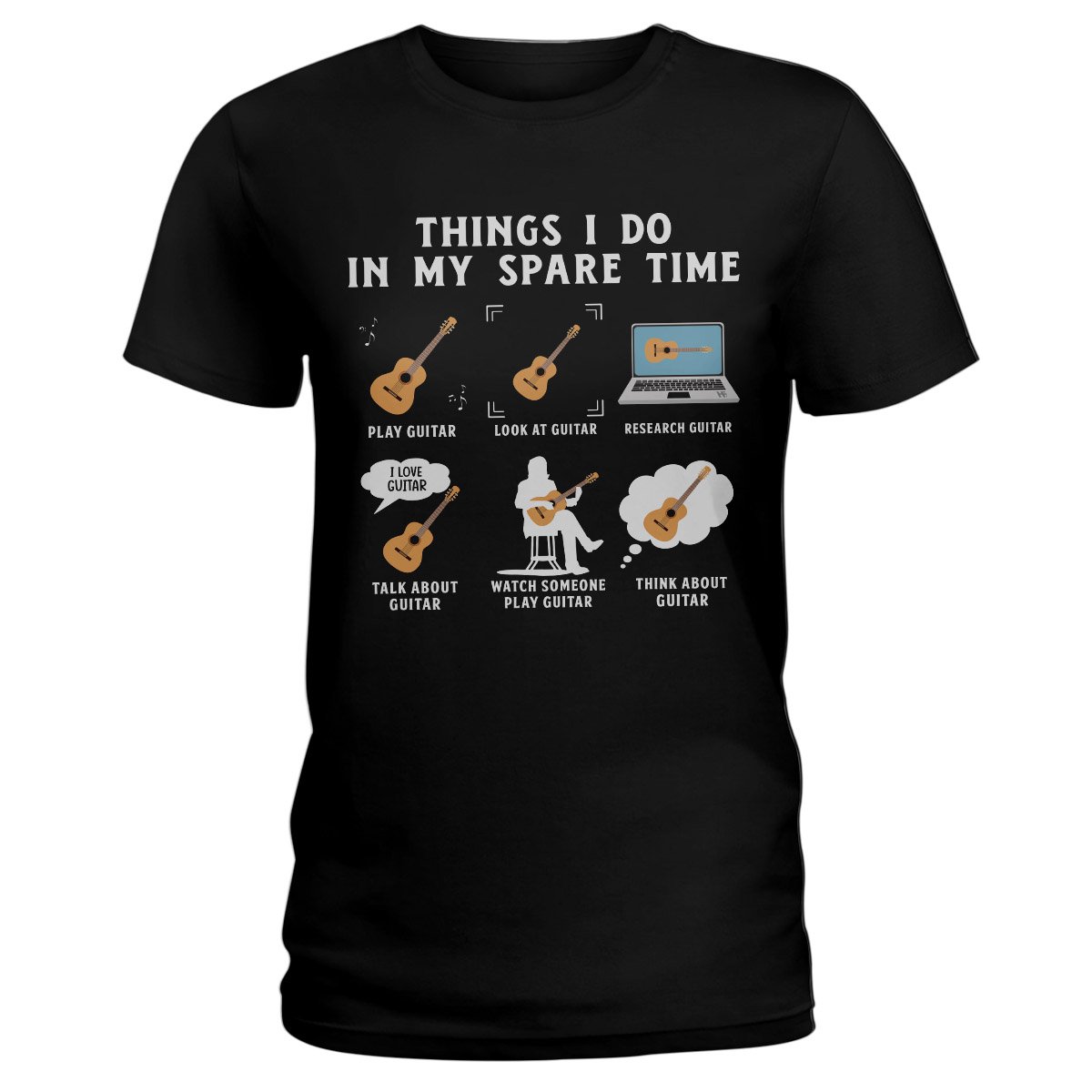 Guitar Lovers Things I Do In My Spare Time Ez12 0210 Ladies T-Shirt