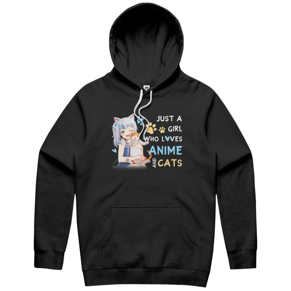 Just A Girl Who Loves Anime And Cats Anime Girls Teenager Hoodie