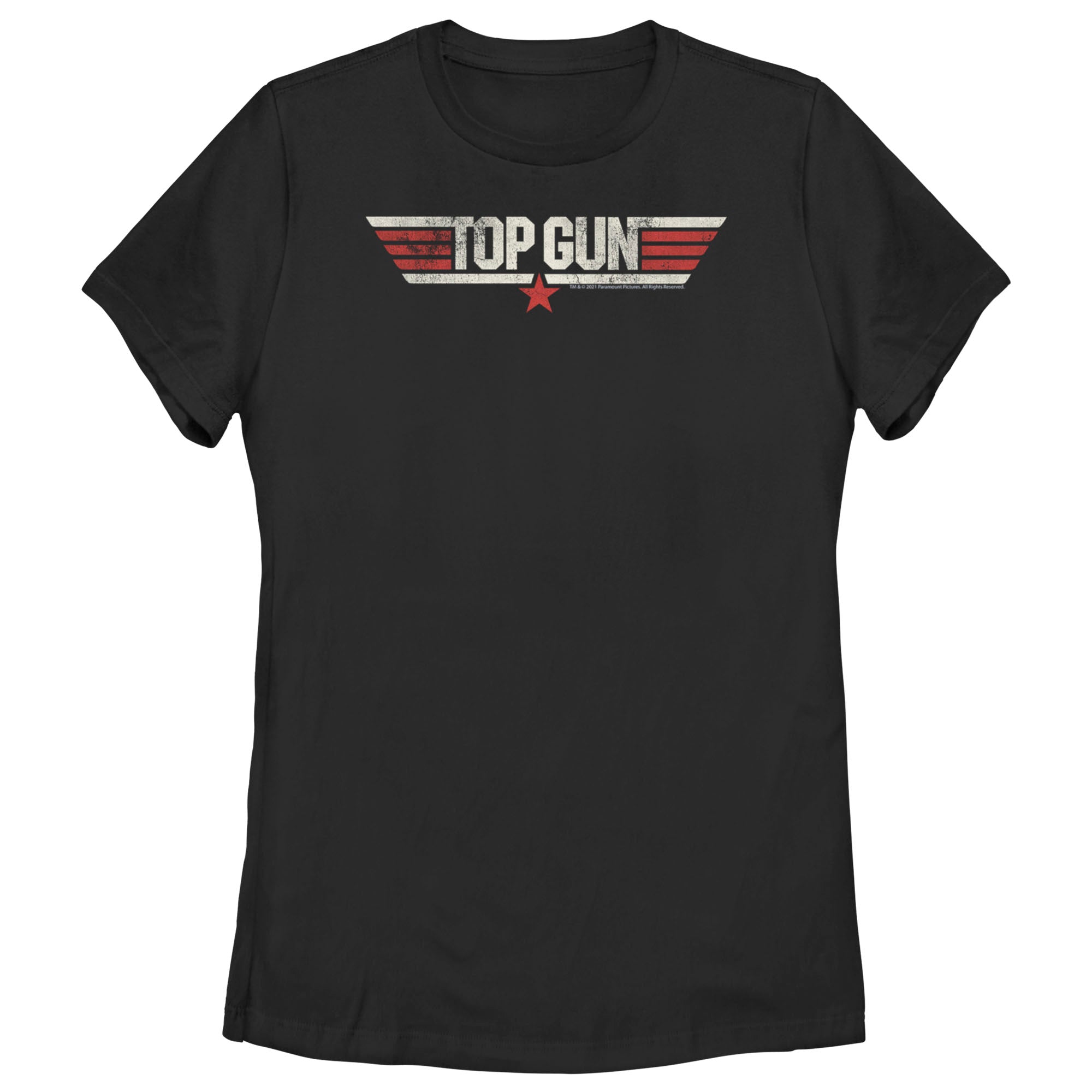 Women’S Top Gun Distressed Movie Logo T-Shirt